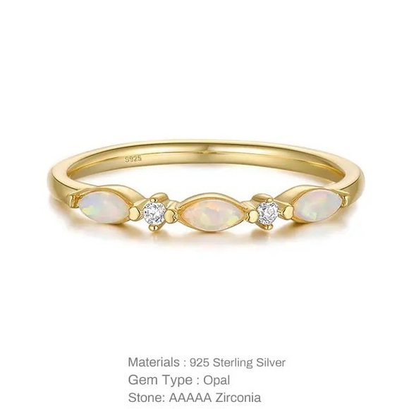 New: 18K Gold Vermeil Opal Stone Ring - Picture 9 of 11